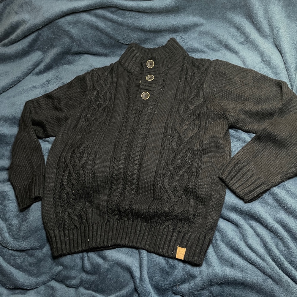 Weatherproof Black Cable Knit Cardigan Sweater
